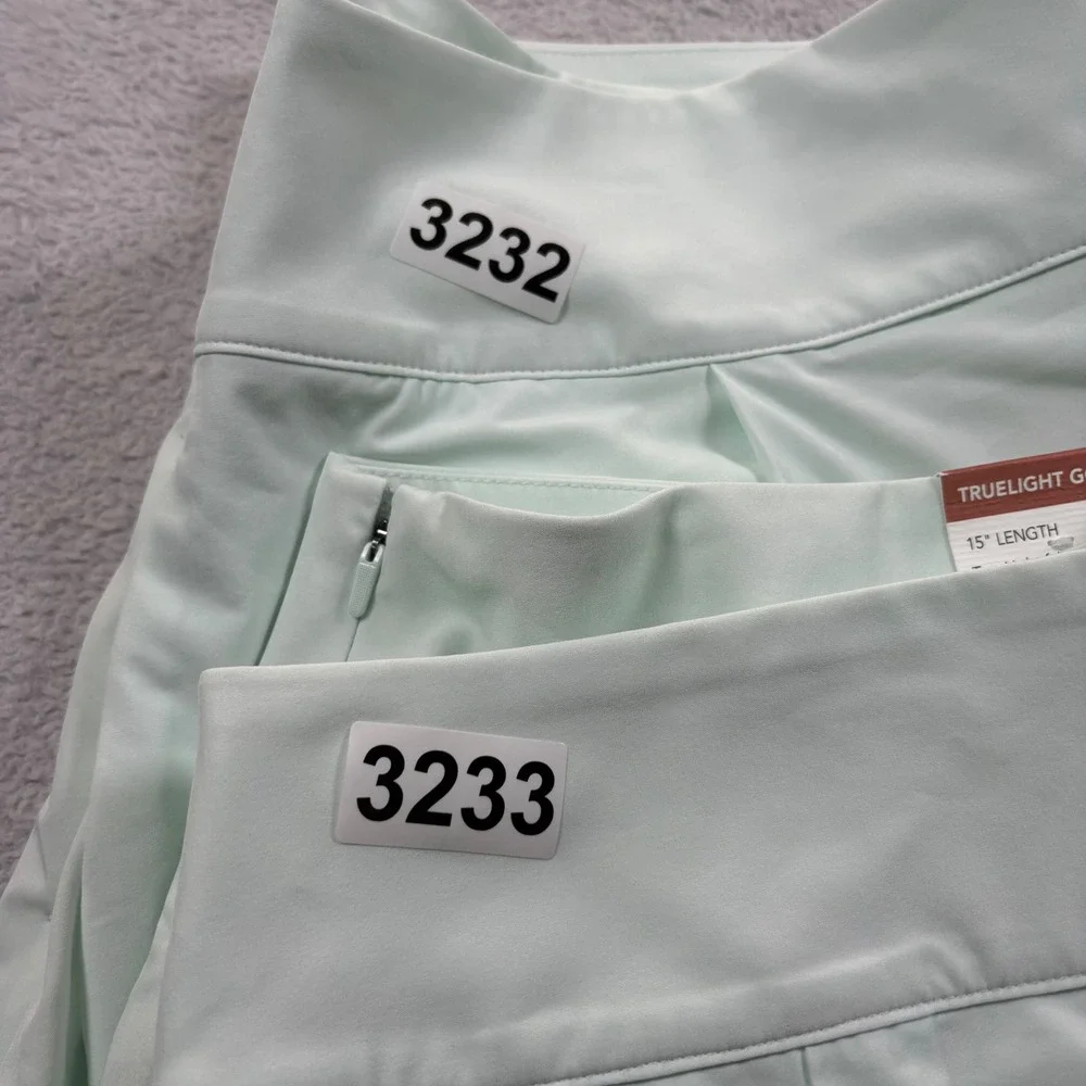 Calia TrueLight Golf Skort Mint‎ Green Pleated Striped 15 Inch Womens 16 NEW